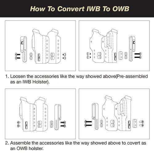 Glock19 Gun Holster OWB/IWB Transparent