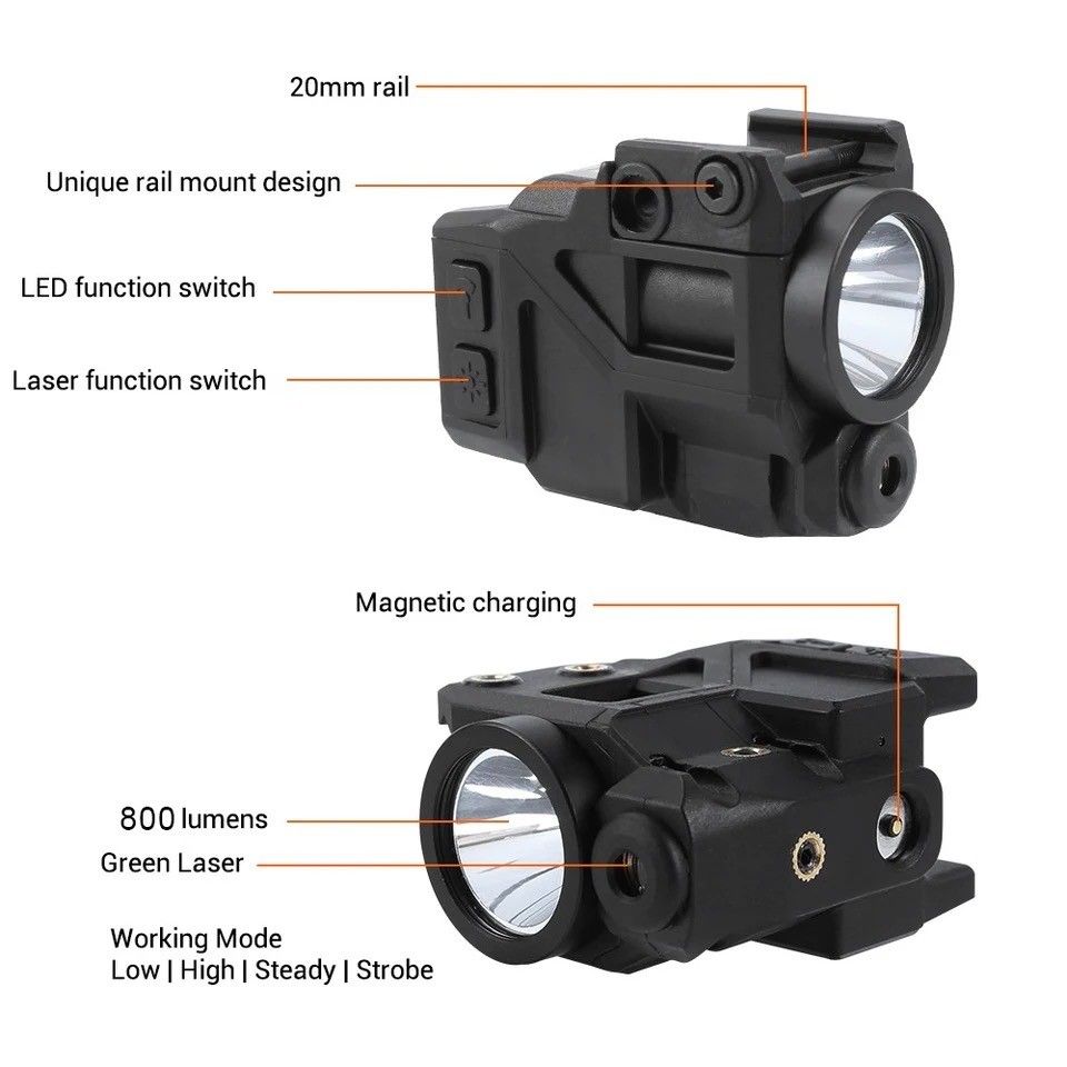 Gun Torch Laser Combo 500 Lumens Airsoft