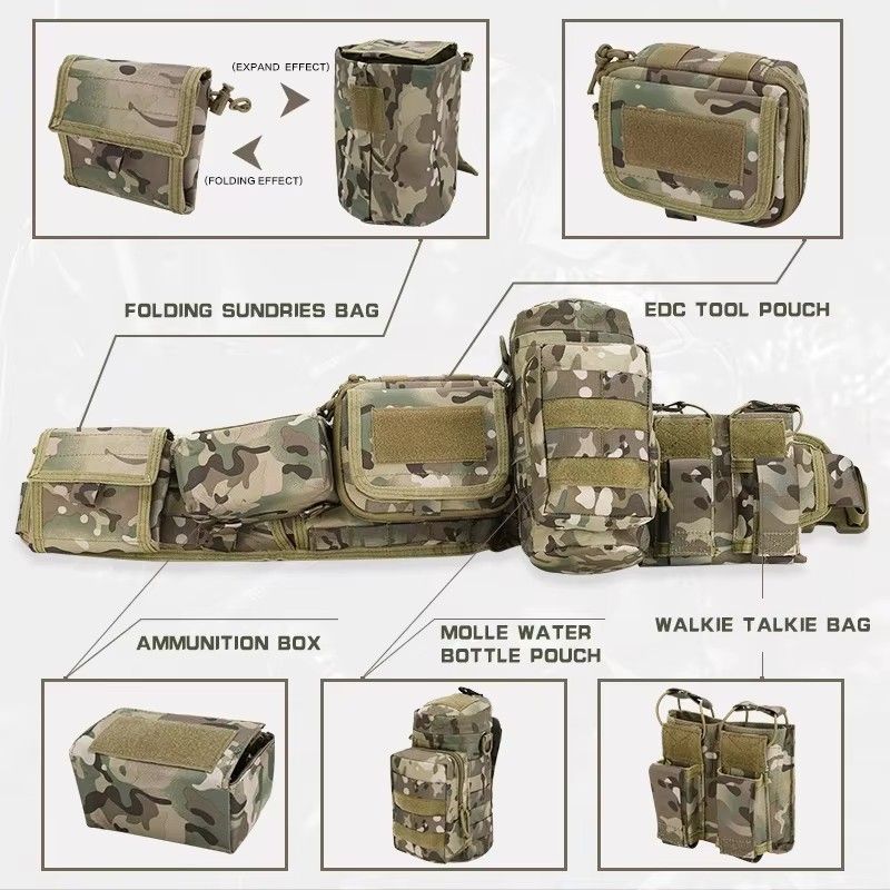 Multi-Functional 6-Piece Tactical Waist Belt
