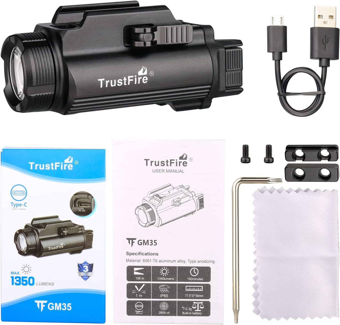 TrustFire GM35 Tactical Weapon Light – 1350 Lumen