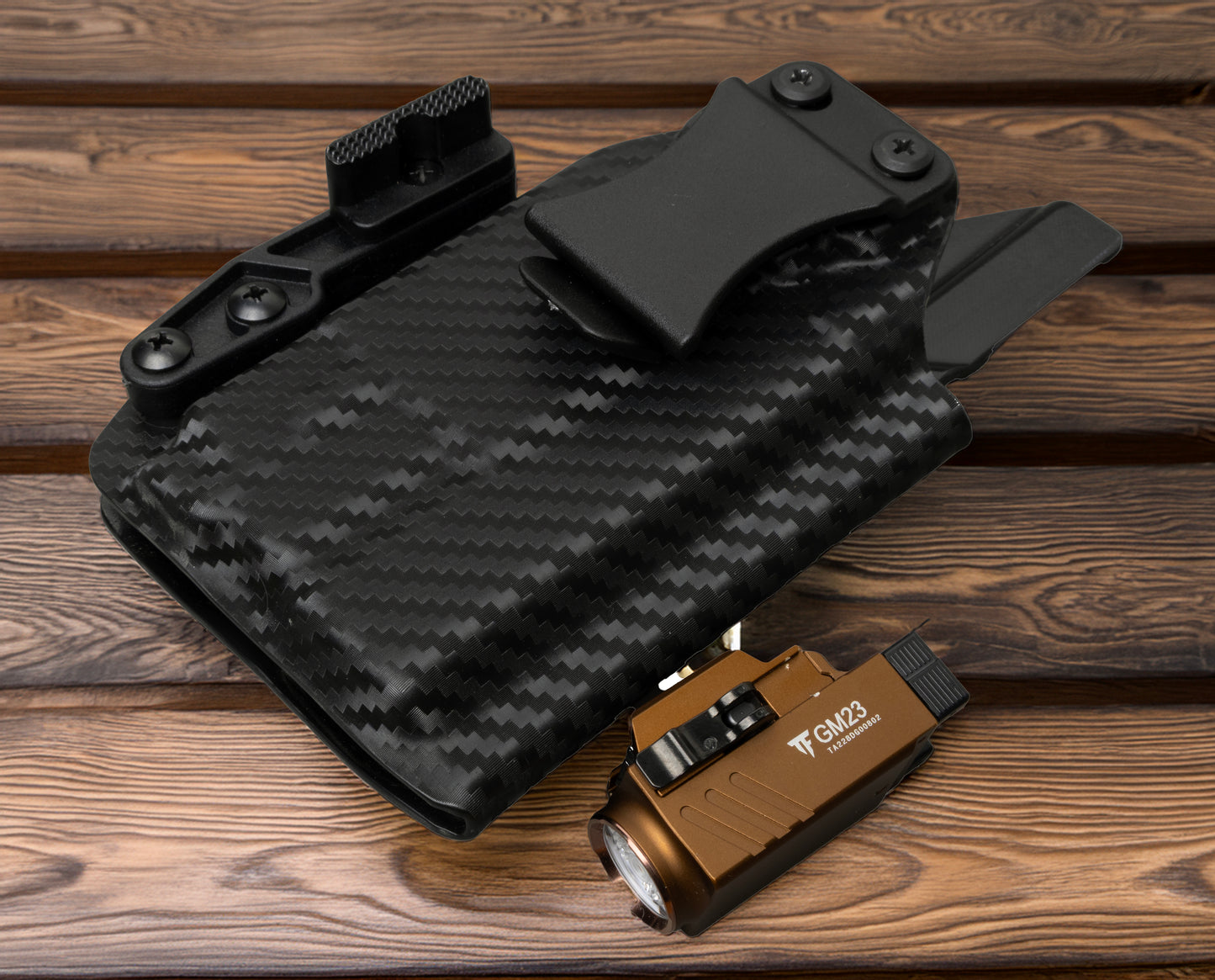 IWB Kydex Holster for Glock 19 with Trustfire GM23 Torch